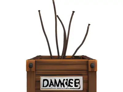 Danger Crate Electronic Device Prop Low-poly 3D model