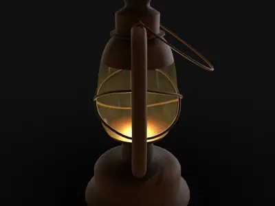 Lantern old Low-poly 3D model