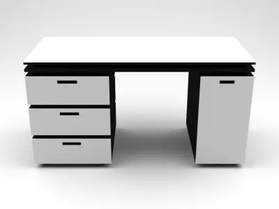Black and White Stylish Minimalist Table - 3ds Max Model Low-poly 3D model