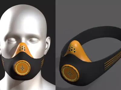 Gas mask respirator military combat scifi fantasy  Low-poly 3D model