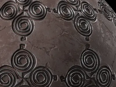 Metal Materials 26- Ornament Metal panels Pbr 4k Seamless Texture