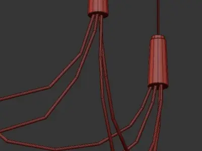 FLOCK pendant light with wires 3D model