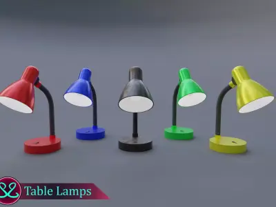 Awesome Table Lamps Retro Lamp Pack Free low-poly 3D model