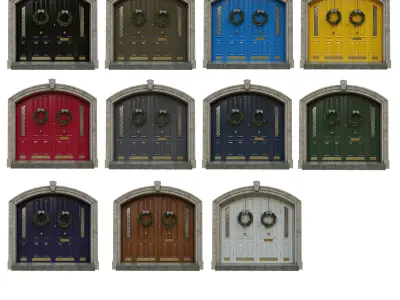 Entrance classic door 05  3D model