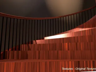 Spiral Staircase with NPR Textures 3D model