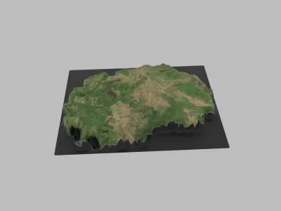 North Macedonia Map Country Low-poly 3D model