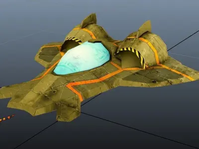 Race Ship Low-poly 3D model