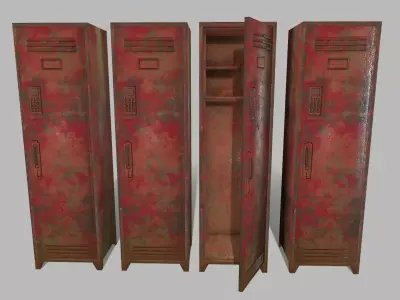 locker metal cabinet with paint Low-poly 3D model