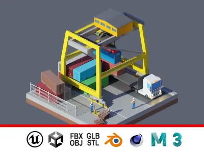 land 38A Low-poly 3D model