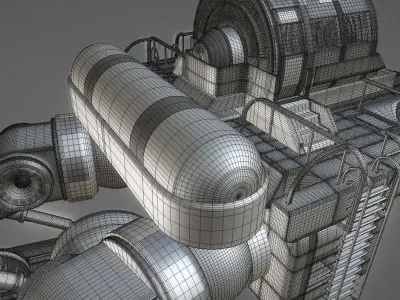 Futuristic Trike High Poly Version 4 3D model