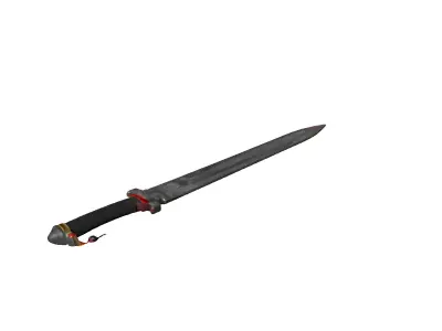 SciFi Fantasy Runic Energy Sword Low-poly 3D model