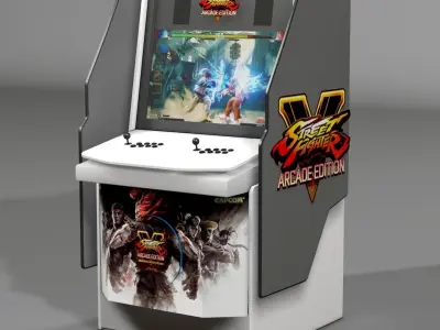 Arcade street fighter v machine Low-poly 3D model