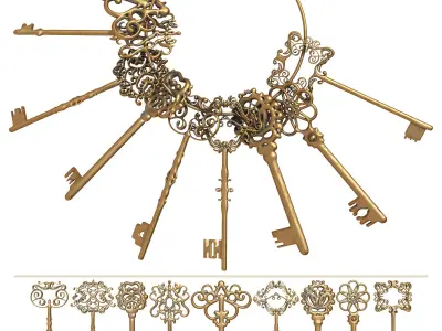 Vintage Keychain 05 3D model