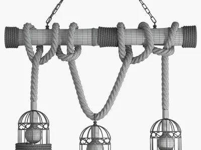 Chandelier Loft Rope Chandelier 3D model