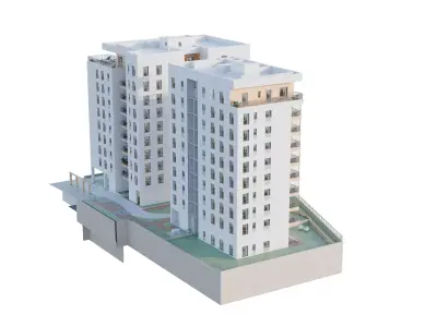 Residence Building 4 Low-poly 3D model