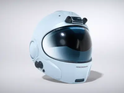 Futuristic Sci Fi Pilot Helmet Low-poly 3D model