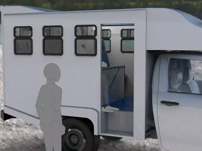 Toyota Hilux Simple Cab Passenger Transport Module 3D model