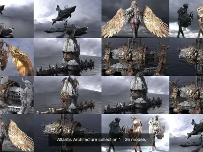 Atlantis Architecture collection 1 3D Model Pack