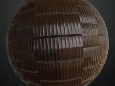ark Walnut Weave Slatted Wood Panel PBR Seamless Texture