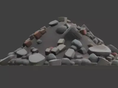Urban Rubble Pile 3D Model Free low-poly 3D model