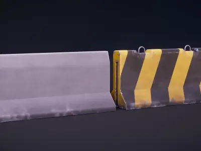 Road Divider Barrier - Stylized Pack Low-poly 3D model