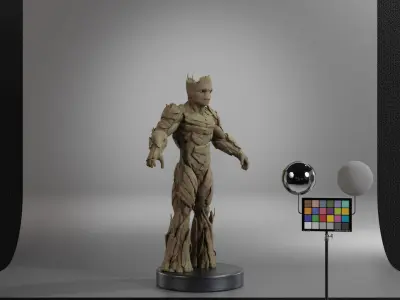 Swole Groot Low-poly 3D model