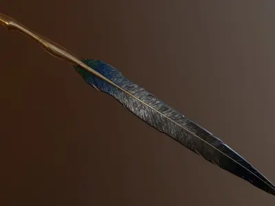 Feather Raven Sword Low-poly 3D model