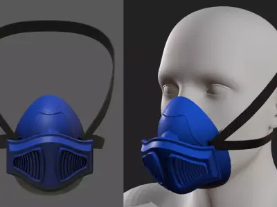 Gas mask helmet 3d plastic military combat protection  Low-poly 3D model