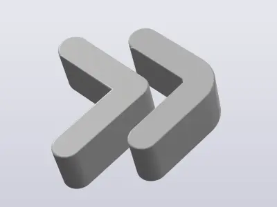 Double Arrow Shape Low Poly Low-poly 3D model