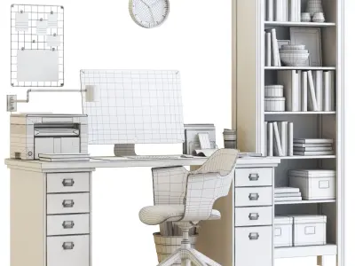 Office workplace 10 3D model