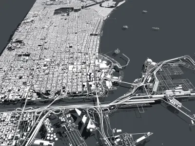 Cityscape Long Beach California USA 3D model