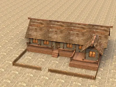 Medieval house sixteen 15 Low-poly 3D model