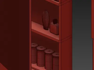 bathroom with two sinks and toilet 3D model