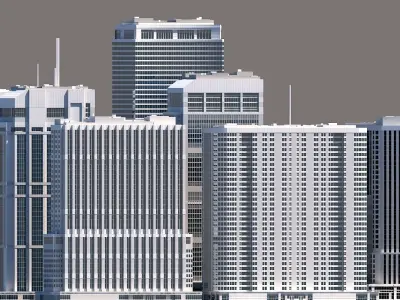 Modern City Skyscraper Kit 3D model