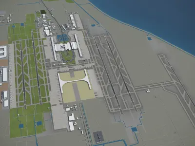 Shanghai Pudong Airport Low-poly 3D model