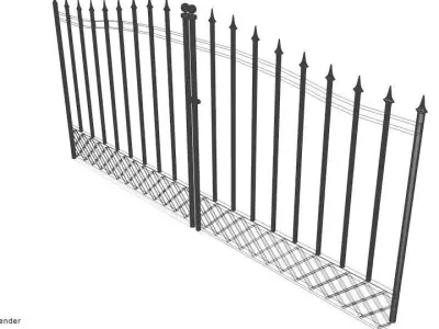 Steel Door Gate Type 2 3D model