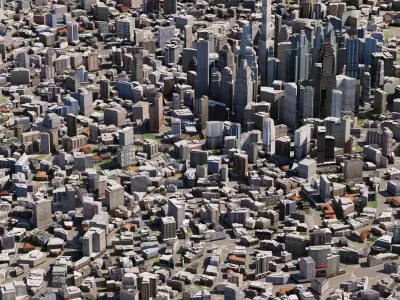 Real Time City 19 Low-poly 3D model