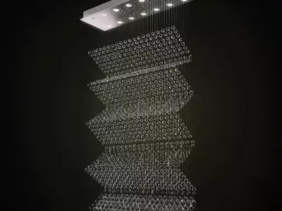 Modern Lamp With Hanging Bubbles 3D model