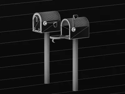 Lovely Cartoon Mailbox Low-poly 3D model