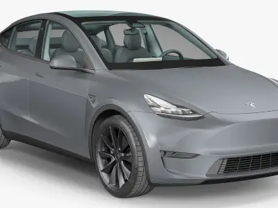  Tesla Model Y Silver 3D Model 