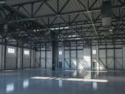 Warehouse 6 interior and exterior 3D model
