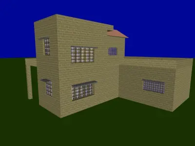 House low poly with roof Low-poly 3D model