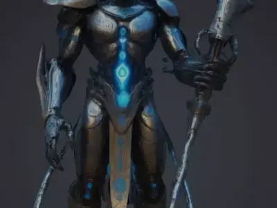 Futuristic Villan Boss Low-poly 3D model