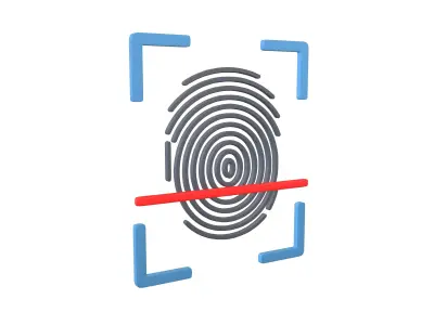 Fingerprint Recognition Icon v1 002 Free low-poly 3D model
