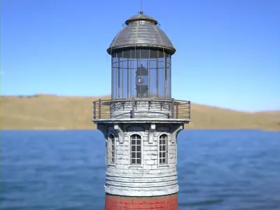 Lighthouse Scene Low-poly 3D model