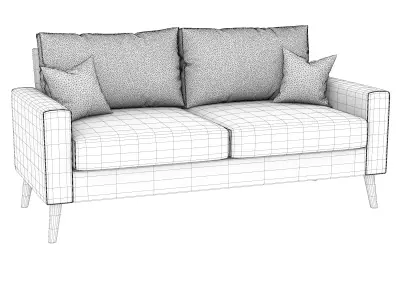 Modern 2-Seater Fabric Sofa 3D model