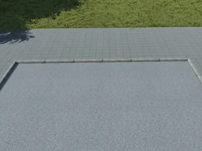 sidewalk set of tiles Low-poly 3D model