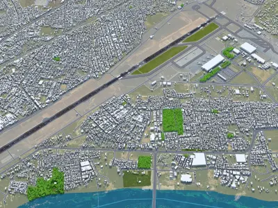 Sardar Vallabhbhai Patel International Airport Ahmedabad 10km Low-poly 3D model