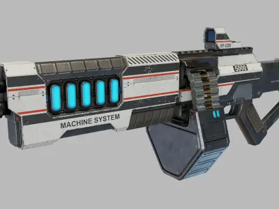Sci Fi Machinegun Low-poly 3D model