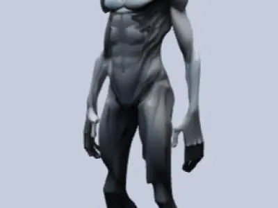 Alien Humanoid Sci-Fi Character  Rigged 3D Model 3D print model